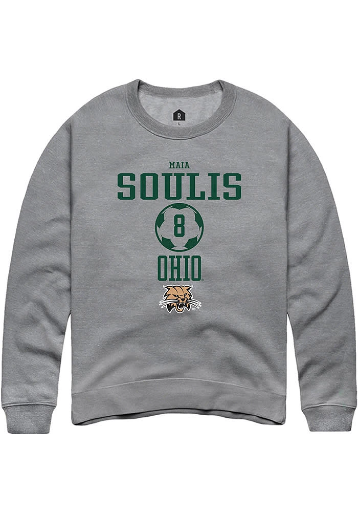 Maia Soulis  Rally Ohio Bobcats Mens Graphite NIL Sport Icon Long Sleeve Crew Sweatshirt