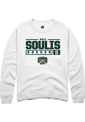 Maia Soulis Rally Ohio Bobcats Mens NIL Stacked Box Long Sleeve Crew Sweatshirt