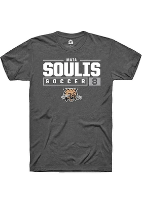 Maia Soulis  Ohio Bobcats Dark Grey Rally NIL Stacked Box Short Sleeve T Shirt