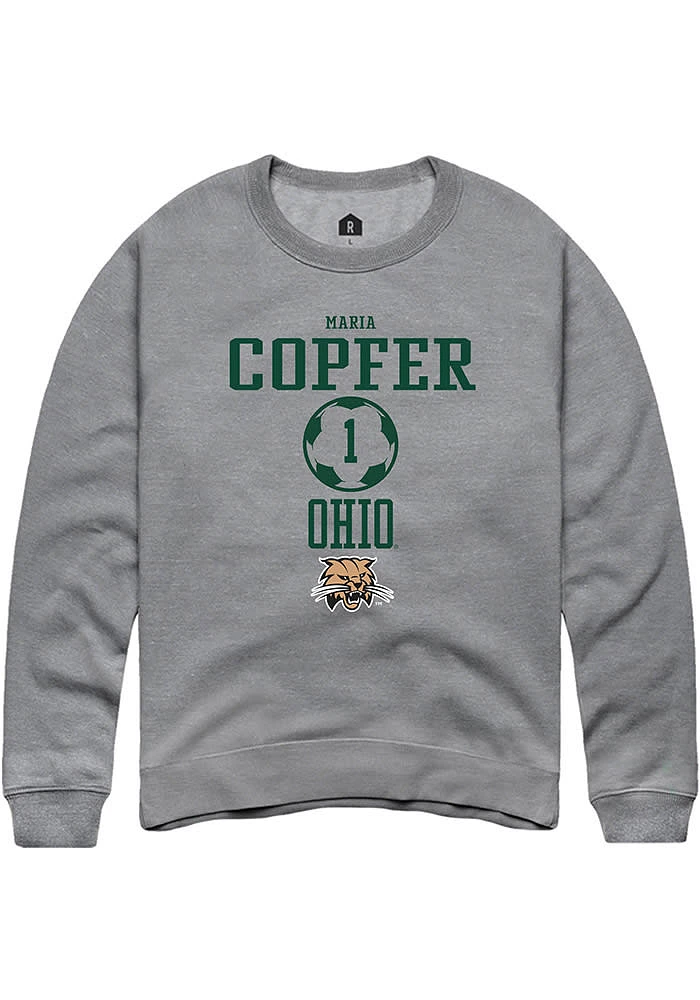 Maria Copfer  Rally Ohio Bobcats Mens Graphite NIL Sport Icon Long Sleeve Crew Sweatshirt