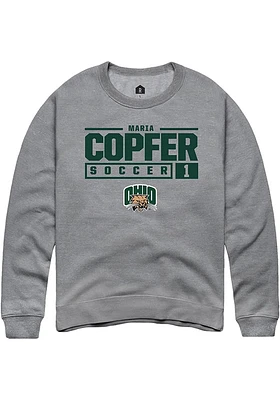 Maria Copfer  Rally Ohio Bobcats Mens Graphite NIL Stacked Box Long Sleeve Crew Sweatshirt