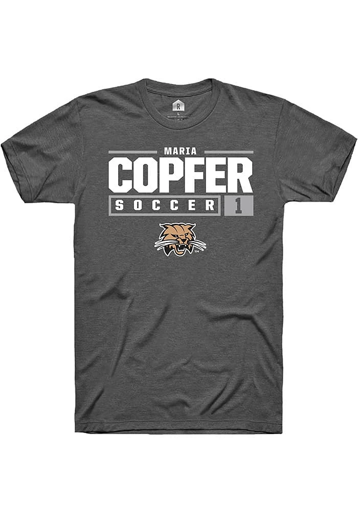 Maria Copfer  Ohio Bobcats Dark Grey Rally NIL Stacked Box Short Sleeve T Shirt