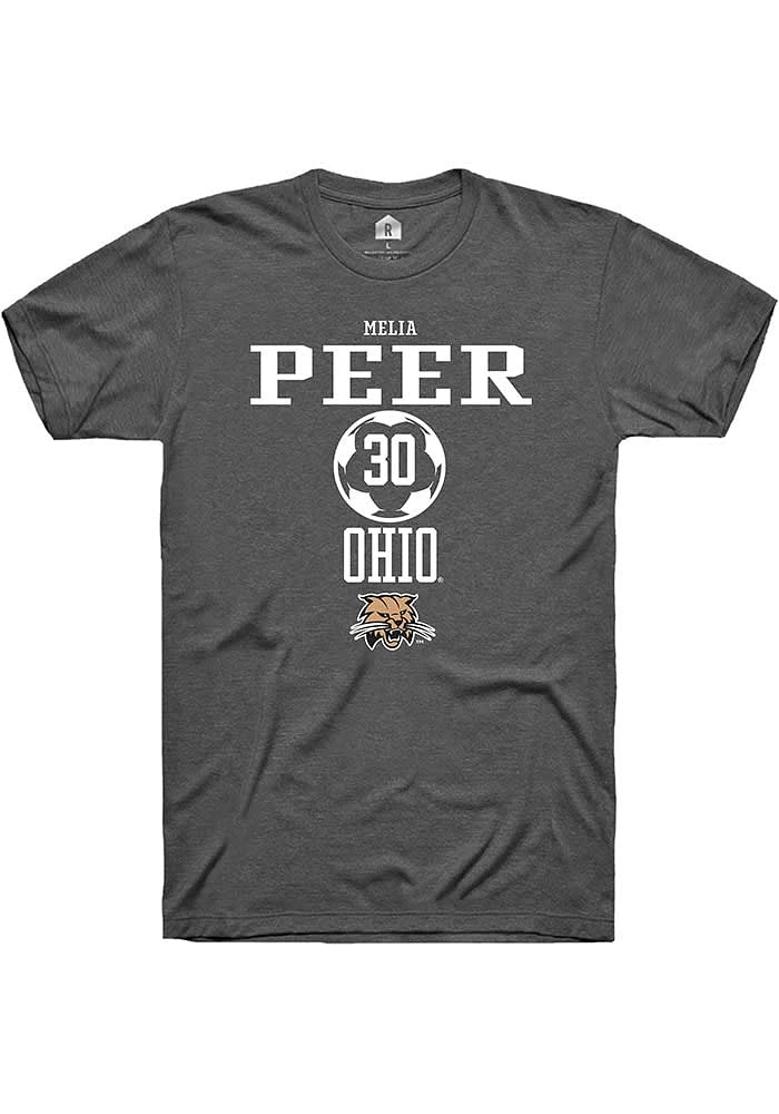 Melia Peer Ohio Bobcats Dark Grey Rally NIL Sport Icon Short Sleeve T Shirt