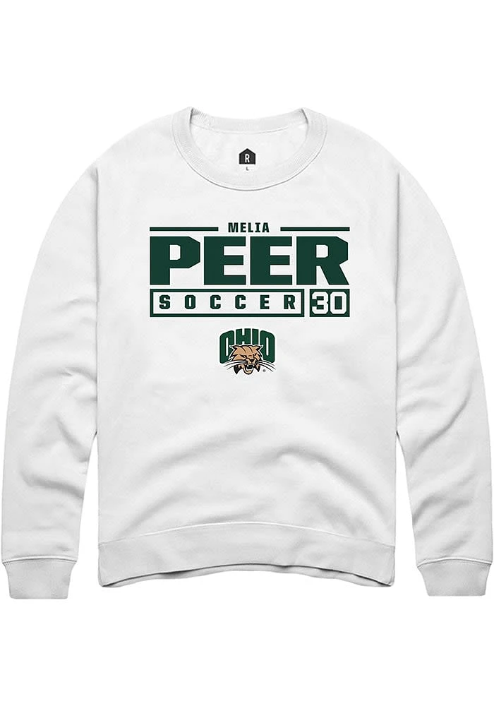 Melia Peer Rally Ohio Bobcats Mens NIL Stacked Box Long Sleeve Crew Sweatshirt