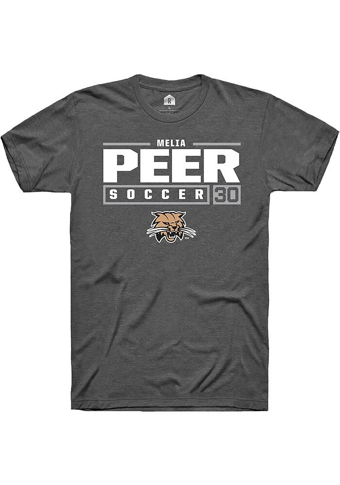 Melia Peer Ohio Bobcats Dark Grey Rally NIL Stacked Box Short Sleeve T Shirt