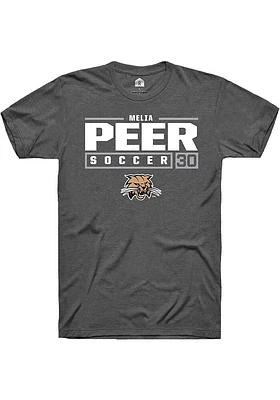 Melia Peer  Ohio Bobcats Dark Grey Rally NIL Stacked Box Short Sleeve T Shirt