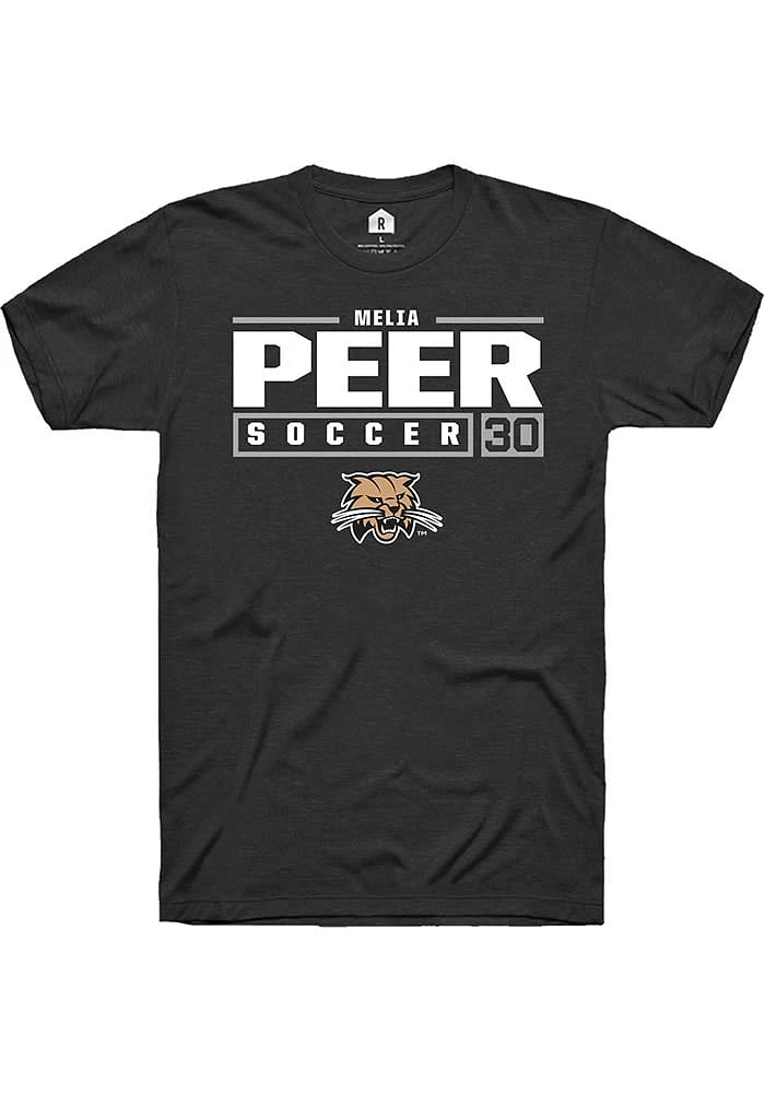 Melia Peer Ohio Bobcats Rally NIL Stacked Box Short Sleeve T Shirt