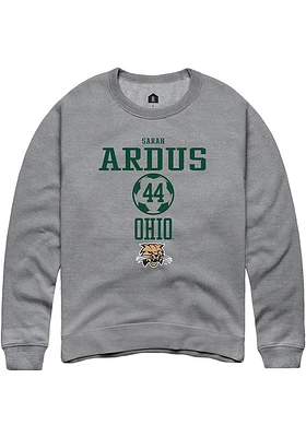 Sarah Ardus  Rally Ohio Bobcats Mens Graphite NIL Sport Icon Long Sleeve Crew Sweatshirt