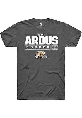 Sarah Ardus  Ohio Bobcats Dark Grey Rally NIL Stacked Box Short Sleeve T Shirt