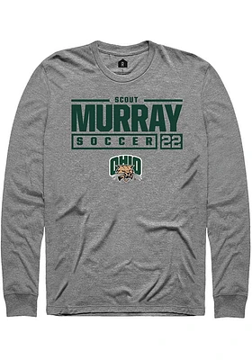 Scout Murray  Ohio Bobcats Graphite Rally NIL Stacked Box Long Sleeve T Shirt