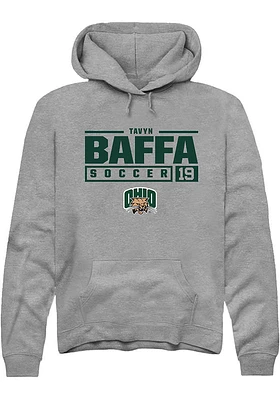 Tavyn Baffa  Rally Ohio Bobcats Mens Graphite NIL Stacked Box Long Sleeve Hoodie