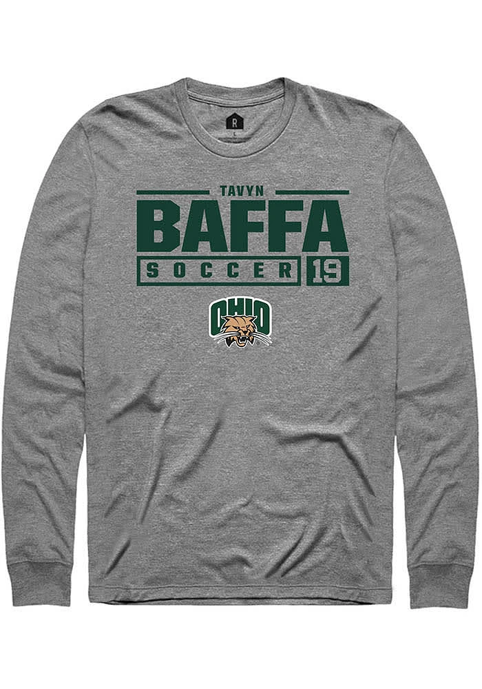Tavyn Baffa  Ohio Bobcats Graphite Rally NIL Stacked Box Long Sleeve T Shirt
