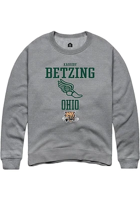 Kassidy Betzing  Rally Ohio Bobcats Mens Graphite NIL Sport Icon Long Sleeve Crew Sweatshirt