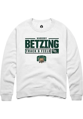 Kassidy Betzing Rally Ohio Bobcats Mens NIL Stacked Box Long Sleeve Crew Sweatshirt