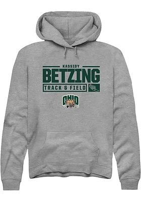 Kassidy Betzing  Rally Ohio Bobcats Mens Graphite NIL Stacked Box Long Sleeve Hoodie