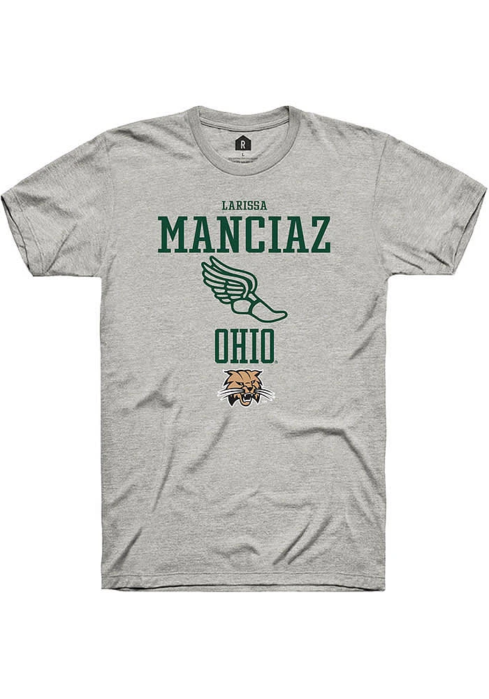 Larissa Manciaz  Ohio Bobcats Ash Rally NIL Sport Icon Short Sleeve T Shirt