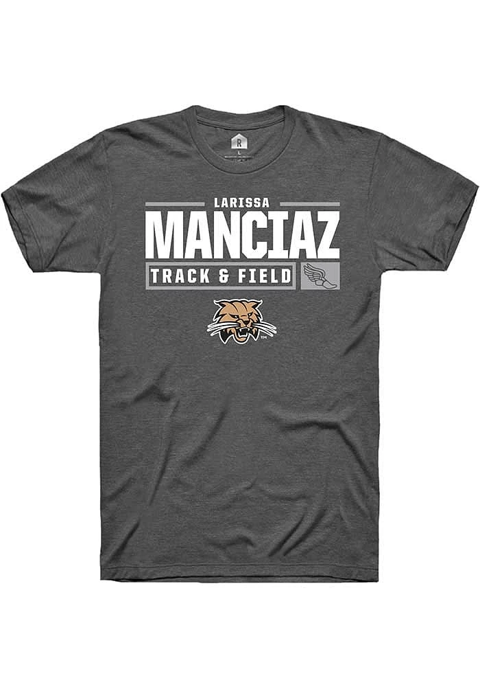 Larissa Manciaz Ohio Bobcats Dark Grey Rally NIL Stacked Box Short Sleeve T Shirt