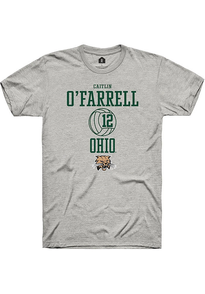 Caitlin O’Farrell  Ohio Bobcats Ash Rally NIL Sport Icon Short Sleeve T Shirt