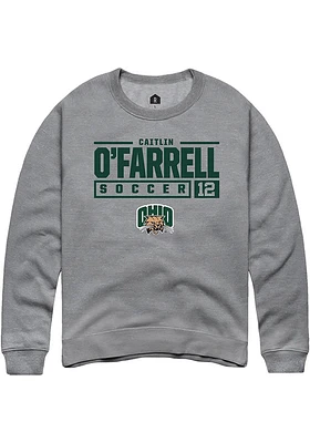 Caitlin O’Farrell  Rally Ohio Bobcats Mens Graphite NIL Stacked Box Long Sleeve Crew Sweatshirt