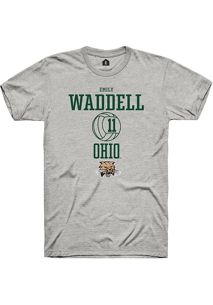 Emily Waddell  Ohio Bobcats Ash Rally NIL Sport Icon Short Sleeve T Shirt