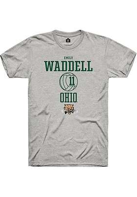 Emily Waddell  Ohio Bobcats Ash Rally NIL Sport Icon Short Sleeve T Shirt