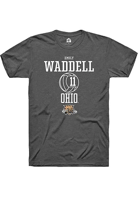 Emily Waddell  Ohio Bobcats Dark Grey Rally NIL Sport Icon Short Sleeve T Shirt