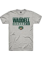 Emily Waddell  Ohio Bobcats Ash Rally NIL Stacked Box Short Sleeve T Shirt