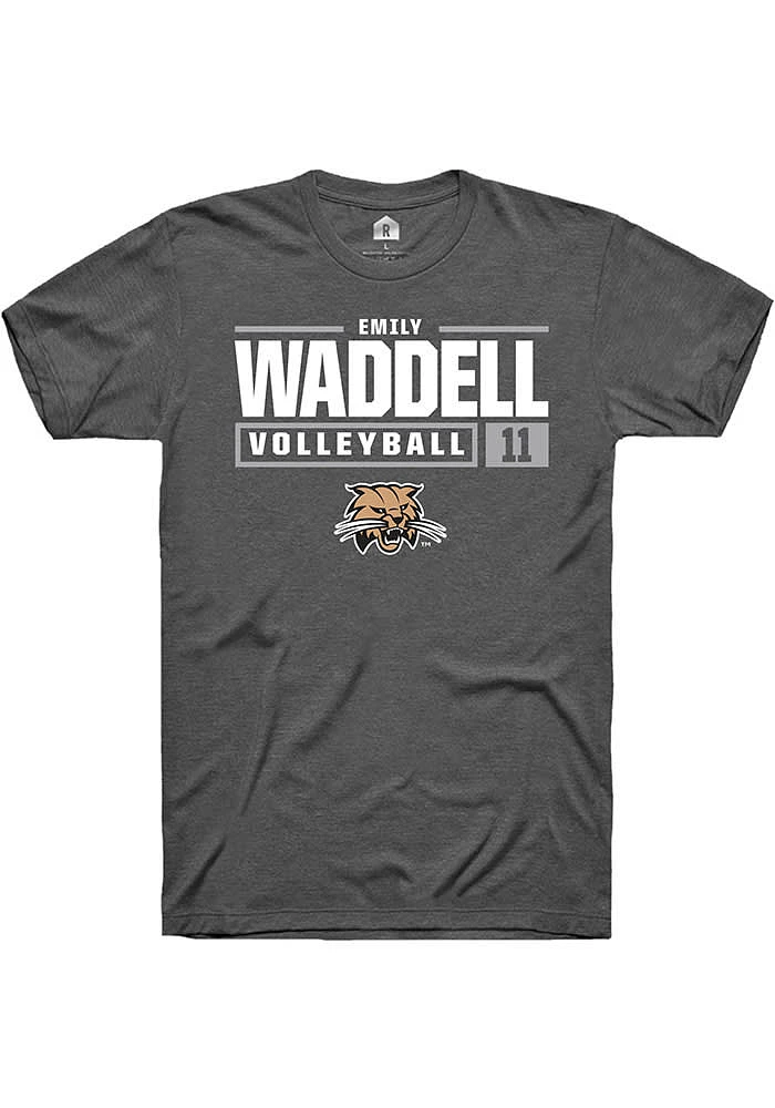 Emily Waddell  Ohio Bobcats Dark Grey Rally NIL Stacked Box Short Sleeve T Shirt