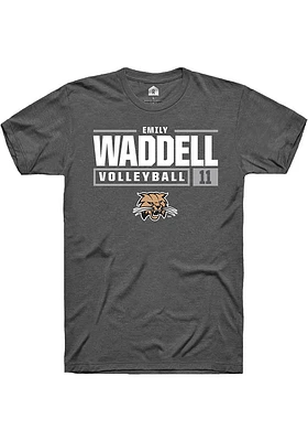 Emily Waddell  Ohio Bobcats Dark Grey Rally NIL Stacked Box Short Sleeve T Shirt