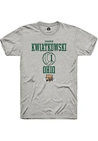 Parker Kwiatkowski  Ohio Bobcats Ash Rally NIL Sport Icon Short Sleeve T Shirt