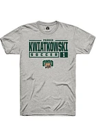 Parker Kwiatkowski  Ohio Bobcats Ash Rally NIL Stacked Box Short Sleeve T Shirt