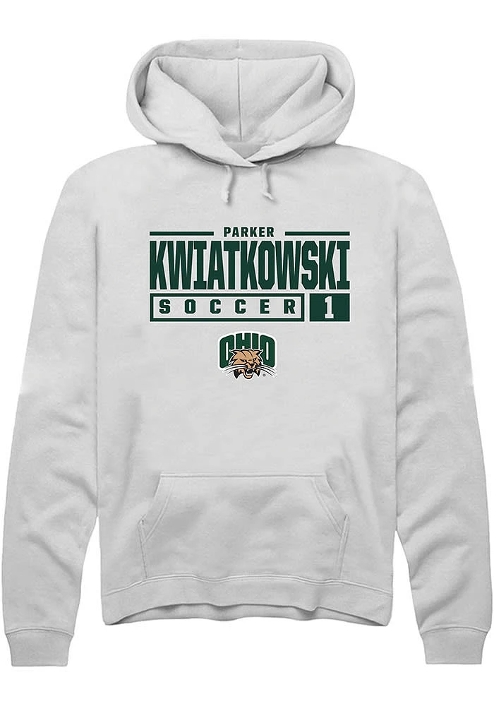 Parker Kwiatkowski Rally Ohio Bobcats Mens NIL Stacked Box Long Sleeve Hoodie