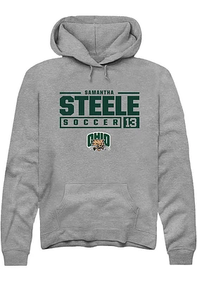 Samantha Steele  Rally Ohio Bobcats Mens Graphite NIL Stacked Box Long Sleeve Hoodie