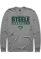 Samantha Steele  Ohio Bobcats Graphite Rally NIL Stacked Box Long Sleeve T Shirt