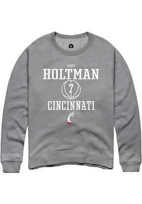 Abby Holtman  Rally Cincinnati Bearcats Mens Graphite NIL Sport Icon Long Sleeve Crew Sweatshirt