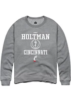 Abby Holtman  Rally Cincinnati Bearcats Mens Graphite NIL Sport Icon Long Sleeve Crew Sweatshirt