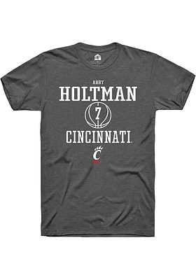 Abby Holtman  Cincinnati Bearcats Dark Grey Rally NIL Sport Icon Short Sleeve T Shirt