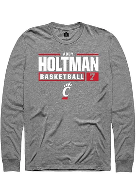 Abby Holtman  Cincinnati Bearcats Graphite Rally NIL Stacked Box Long Sleeve T Shirt