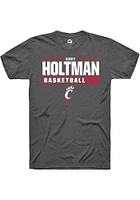 Abby Holtman  Cincinnati Bearcats Dark Grey Rally NIL Stacked Box Short Sleeve T Shirt