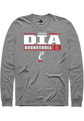 A√Øcha Dia Rally Mens Graphite Cincinnati Bearcats NIL Stacked Box Tee