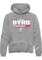 Ramiyah Byrd  Rally Cincinnati Bearcats Mens Graphite NIL Stacked Box Long Sleeve Hoodie