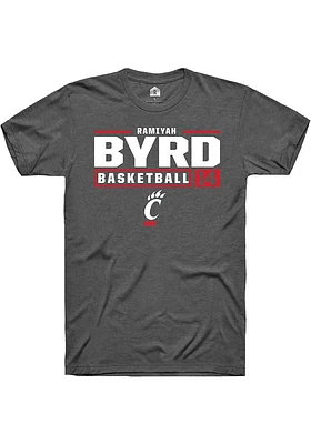 Ramiyah Byrd  Cincinnati Bearcats Dark Grey Rally NIL Stacked Box Short Sleeve T Shirt