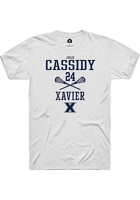 Julie Cassidy  Xavier Musketeers White Rally NIL Sport Icon Short Sleeve T Shirt