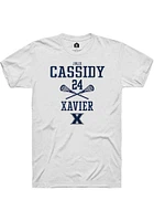 Julie Cassidy  Xavier Musketeers White Rally NIL Sport Icon Short Sleeve T Shirt