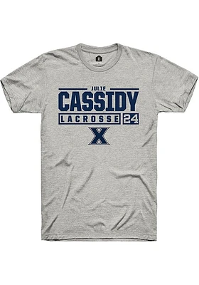 Julie Cassidy  Xavier Musketeers Ash Rally NIL Stacked Box Short Sleeve T Shirt