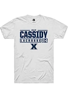 Julie Cassidy  Xavier Musketeers White Rally NIL Stacked Box Short Sleeve T Shirt