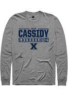 Julie Cassidy  Xavier Musketeers Graphite Rally NIL Stacked Box Long Sleeve T Shirt