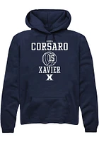 Lucia Corsaro  Rally Xavier Musketeers Mens Navy Blue NIL Sport Icon Long Sleeve Hoodie