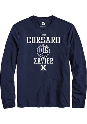 Lucia Corsaro  Xavier Musketeers Navy Blue Rally NIL Sport Icon Long Sleeve T Shirt