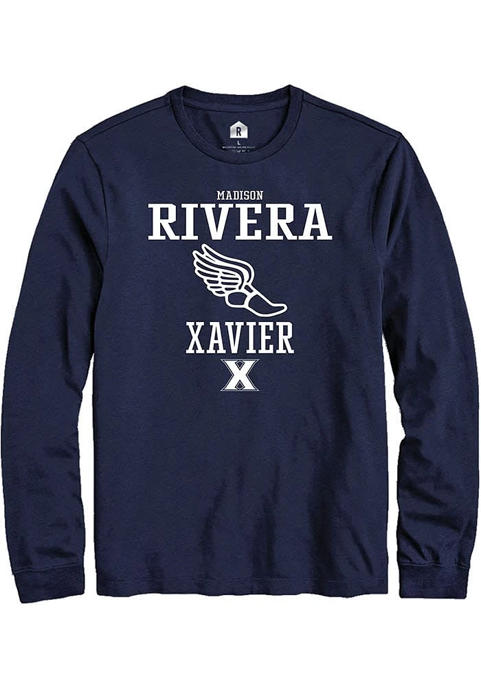 Madison Rivera Xavier Musketeers Navy Blue Rally NIL Sport Icon Long Sleeve T Shirt